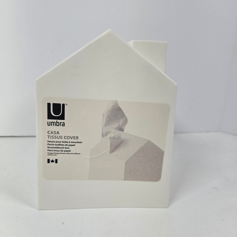 Umbra Casa Tissue Cover White House Shaped Boutique Square Modern Home Decor